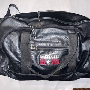 Vintage Converse all star black leather duffel bag